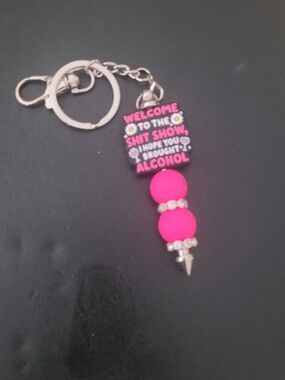 Handmade Pink Statement Keychain - 'Welcome to the Sh*t Show'